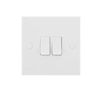 Bg 16A 2 Way 2 Gang Light Switch Gloss White