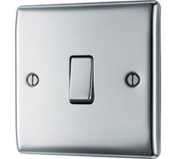 Bg 16A Single 2 Way Raised Slim Screwed Intermediate Switch Gloss Chrome Effect