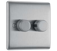 BG 2 Gang 2 Way Dimmer Switch - Stainless Steel
