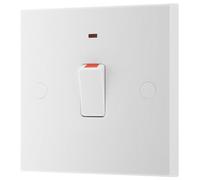 Bg 20A Rocker Raised Square Control Switch Gloss White Led Indicator