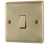 Bg 20A Single 1 Way Raised Slim Screwed Intermediate Switch Matt Brass Effect