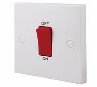 Bg 45A Rocker Raised Square Control Switch Gloss White