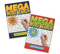 BG (6943) A4 Size Mega Large Print Brain Teaser Wordsearch Puzzle Books 40+ Puzzles per Book - Set of 2