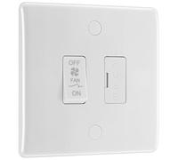 BG 815F Moulded Round Edge | White | 10A Triple Pole Fused Fan Isolator Switch