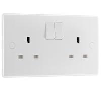 BG 822x5 White Round Edge 13A SP Double Socket (5 Pack)