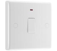 BG 833 White Round Edge 20A DP Switch + Neon + Cable Outlet
