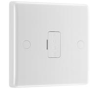 BG 855 White Round Edge Unswitched Spur + Cable Outlet