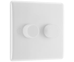 BG 882M/HC White Moulded Round Edge 2 Gang 2 Way Master Smart Dimmer Switch