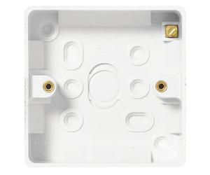 BG 891 White Round Edge Single Surface Pattress 32mm