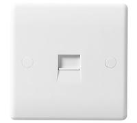 BG 800 Series 1 Gang Slave Telephone Socket - Screw Type - White - 8BTS-1
