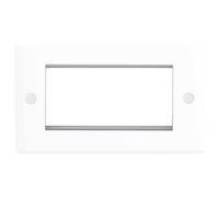 BG 8EMR4 White Round Edge Quad Euro Module Faceplate