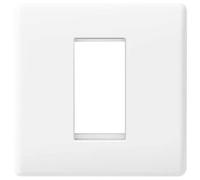 BG 8EMS1 White Round Edge Single Euro Module Faceplate