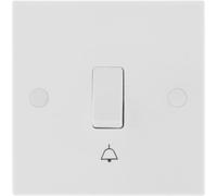 BG 914 White Square Ege Single Bell Push Switch 10A