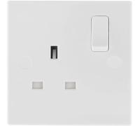 BG 921 White Square Edge 13A SP Single Socket