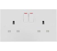 BG 900 Series 13A 2 Gang Single Pole Switched Socket - White - 922W