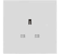 BG 923 White Square Edge 13A Single Unswitched Socket