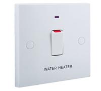 BG 933 White Square Edge 20A DP Switch + Neon + Cable Outlet