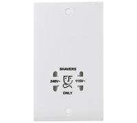 BG 940 White Square Edge Dual Voltage Shaver Socket