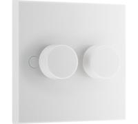 BG 982 White Square Edge 2-Way Double Trailing Edge Dimmer Push On/Off