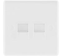 BG 9BTM/2 White Square Edge Double Master Telephone Socket (Screw)