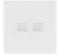 BG 9BTS/2 White Square Edge Double Slave Telephone Socket (Screw)