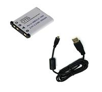 bg-akku24 Battery and charging cable, data cable, USB cable for Casio Exilim QV-R200, QV-R300, EX-ZS5, EX-ZS6, EX-ZS100, EX-ZS150, EX-ZS200, EX-Z28, EX-N1, EX-N2, EX-N5, EX-N10, EX-N20,NP-80,NP-82