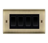 BG Antique Brass 4 Gang Custom Light Switch NAB44E