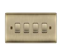 BG Antique Brass 4 Gang Light Switch in Double Format Custom Grid