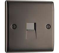 Bg Black Nickel 1 Gang Slave Telephone Socket