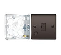 BG NBN55 Nexus Metal Unswitched Spur + Cable Outlet - Black Nickel