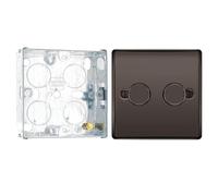 BG Electrical Nexus Metal Matt Black - Double, 2 way push 200W