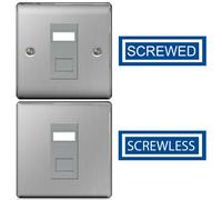 BG Brushed Steel Switches and Sockets Full Range Screwed Or Screwless Flatplate