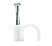 BG CCR10/50 White Round 10mm Cable Clips - 50 Pack