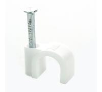 BG CCR7/50 White Round 7mm Cable Clips - 50 Pack