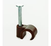 BG CCR7BR/50 Brown Round 7mm Cable Clips - 50 Pack