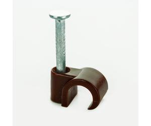 BG CCR7BR/50 Brown Round 7mm Cable Clips - 50 Pack
