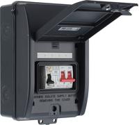 BG CFEV5RDA 5 Module IP65 Weatherproof Grey Metal EV Charger Circuit Protection with 40A Type A DP RCBO, 100A Main Switch & Type 2 SPD