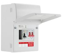 Sync Energy EV Charger Consumer Unit, 40A 30mA Type A RCBO, 100A Main Switch & Type 2 SPD, Double Pole, Electric Vehicle Enclosure Kit, 5 Module, Indoor, BG Sync EV, IP20 CFUEV5RDA