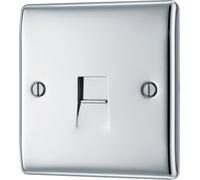 Bg Chrome 1 Gang Slave Telephone Socket