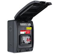 BG CP5MPS1G 5 Module IP66 Weatherproof Grey Plastic EV Charger Circuit Protection with 100A Main Switch, 40A B Curve MCB & Type 2 SPD