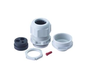 BG CPRGPT40A Grey Plastic Tails Kit for 2x25mm+1x16mm c/w Multiple Inserts, Locknut, Blanking Insert, Adaptor