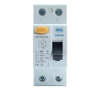 BG CUR6330A 63A Double Pole 2 Module 30mA Type A RCD