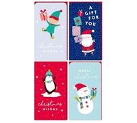 BG - Cute Xmas Christmas Money Cash Gift Wallets Penguin Santa Snowman Elf - Pack of 4