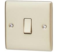 BG Electrical 1-Gang 2-Way npr12 Metal Pearl Nickle Light Switch - Grey
