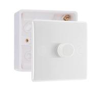 BG Electrical 1 Gang 200W 2 Way Trailing Edge Dimmer Switch with 32mm Surface Pattress Box, White Moulded, 881 & 891