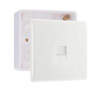 BG Electrical 1 Gang RJ11 Screw Terminal Telephone Socket with 32mm Surface Pattress Box, White Moulded, 8RJ11/1 & 891