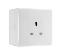 BG Electrical 13A Single Unswitched Socket White Moulded with 50mm Surface Box