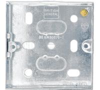 Bg Electrical 16mm 1 Gang Single Metal Back Box Flush Wall Mounted