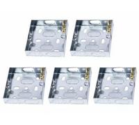 Bg Electrical 16mm 1 Gang Single Metal Back Box Flush Wall Mounted - Pack Of 5
