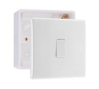 BG Electrical 20A Double Pole Switch with 32mm Surface Pattress Box, White Moulded, 830 & 891